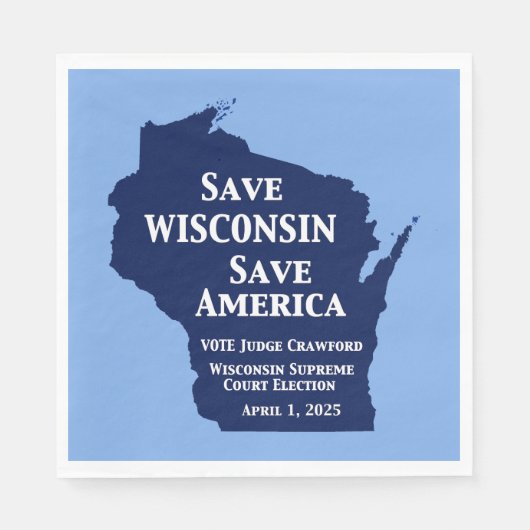 ウィスコンシン最高裁判所にクロフォードの票 スタンダードランチョンナプキン (正面)