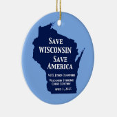 ウィスコンシン最高裁判所にクロフォードの票 セラミックオーナメント (右)