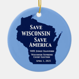 ウィスコンシン最高裁判所にクロフォードの票 セラミックオーナメント