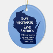 ウィスコンシン最高裁判所にクロフォードの票 セラミックオーナメント (左)