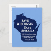 ウィスコンシン最高裁判所にクロフォードの票 ポストカード (正面/裏面)