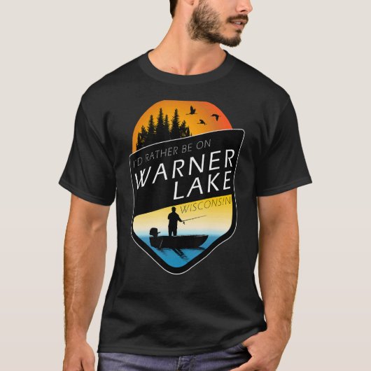 ウィスコンシン湖ワーナー魚釣り Tシャツ (正面)