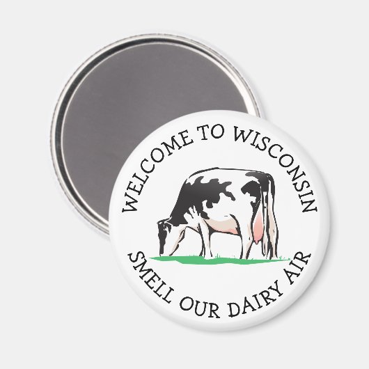 ウィスコンシン牛乳製品農家ユーモアマグネット マグネット (正面/裏面)