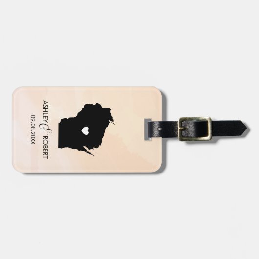 ウィスコンシン結婚マップ荷物タグ、カスタムギフト ラゲッジタグ (正面横)