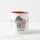 ウィスコンシン統一された州州マップヴィンテージUSA マグカップ (中央)