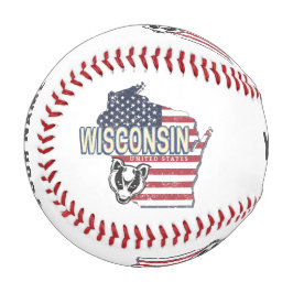 ウィスコンシン統一された州州マップヴィンテージUSA 野球ボール