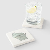 ウィスコンシン絵画イラストレーションセラミック ストーンコースター (横)