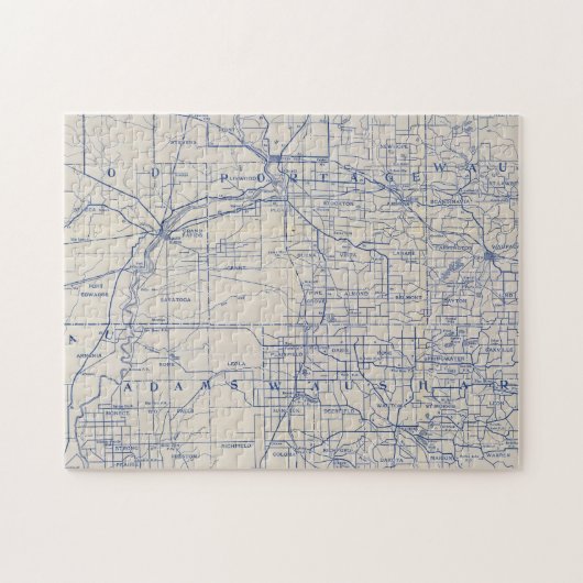 ウィスコンシン自転車道路地図2 ジグソーパズル (横)