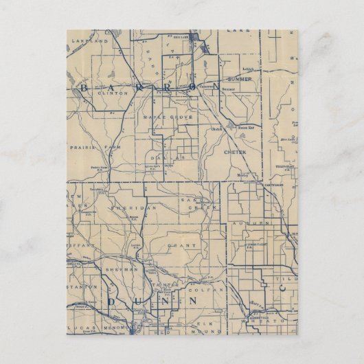 ウィスコンシン自転車道路地図3 ポストカード (正面)