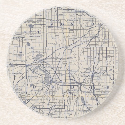 ウィスコンシン自転車道路地図4 コースター (正面)