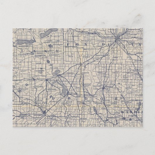 ウィスコンシン自転車道路地図4 ポストカード (正面)