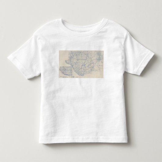 ウィスコンシン自転車道路地図6 トドラーTシャツ (正面)