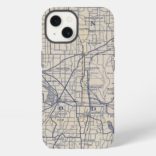 ウィスコンシン自転車道路地図 4 iPhoneケース (裏面)