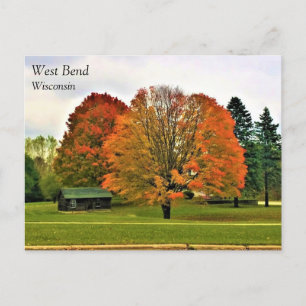 ウィスコンシン葉書のウェスト・ベンドの秋 ポストカード