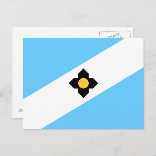 ウィスコンシン葉書・マディソン国旗 ポストカード (正面/裏面)