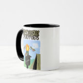 ウィスコンシン蚊の漫画 – ティキによるキャンプ"W マグカップ (正面左)