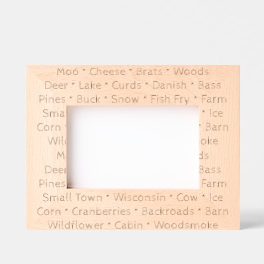 ウィスコンシン語写真枠 レーザー彫刻フレーム (正面)