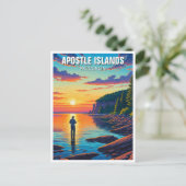 ウィスコンシン諸島サンセット ポストカード (スタンド正面)