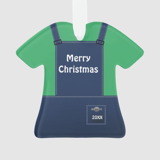 ウィスコンシン農家よだれかけオーバーオールカスタムズクリスマス オーナメント