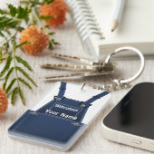 ウィスコンシン農家よだれかけオーバーオール キーホルダー (正面右)