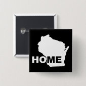 ウィスコンシン遠くにホーム州ボタンバッジピン 缶バッジ (正面&裏面)