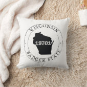 ウィスコンシン郵便番号枕 クッション (ブランケット)