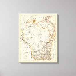 ウィスコンシン1852年ヴィンテージの地図 キャンバスプリント
