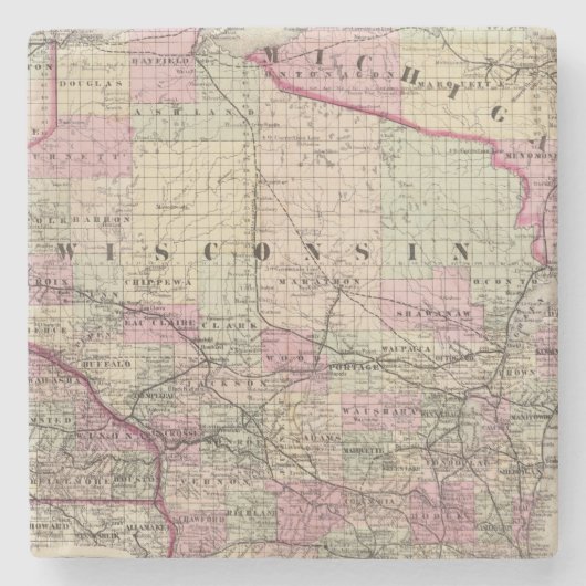 ウィスコンシン9 ストーンコースター (正面)