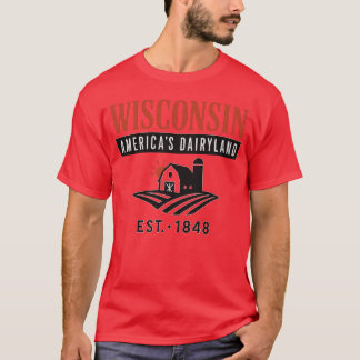 ウィスコンシン アメリカの酪農地帯 ビンテージ ファーム Tシャツ