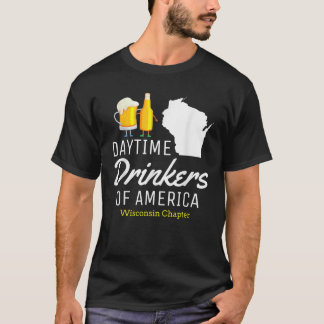 ウィスコンシン・アメリカン・デー、ビおもしろいールを飲む Tシャツ