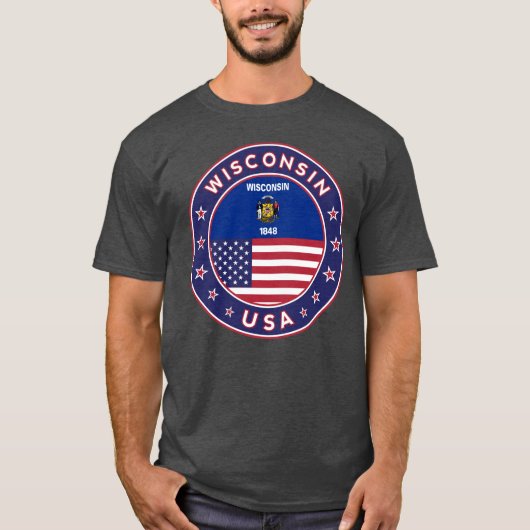 ウィスコンシン、ウィスコンシンのTシャツ、リーギング Tシャツ (正面)