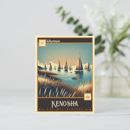 ウィスコンシン・ケノシャ |ヴィンテージ ポストカード (スタンド正面)