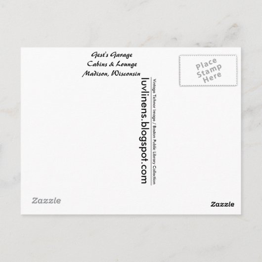ウィスコンシン,ゲストズガレージ,イン&キャビンズ,マディソン ポストカード (裏面)