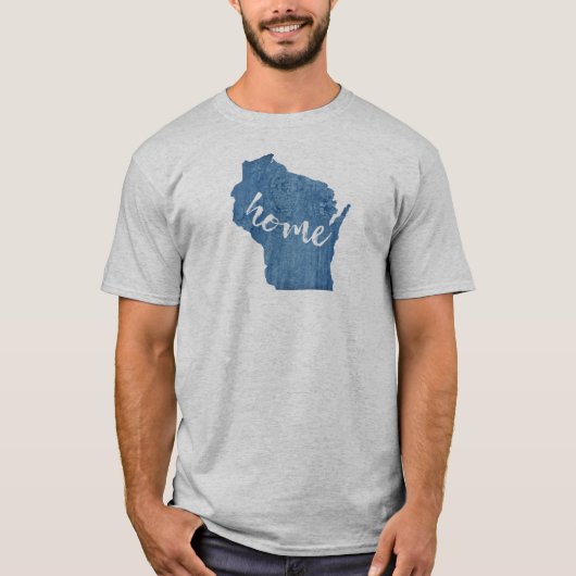 ウィスコンシン ホーム ウッドグレイン Tシャツ (正面)