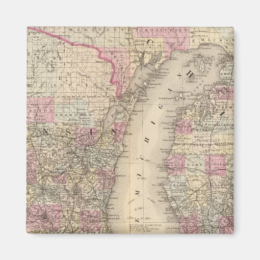 ウィスコンシン・ミシガン マグネット (正面)