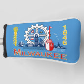 ウィスコンシン、ミルウォーキー州旗 ゴルフヘッドカバー (正面)