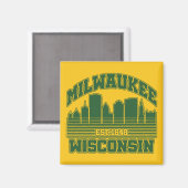 ウィスコンシン，ミルウォーキー マグネット (正面/裏面)