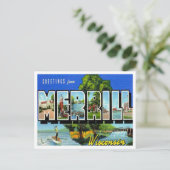 ウィスコンシン・ヴィンテージ・トラベルのメリルからの挨拶 ポストカード (スタンド正面)