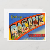 ウィスコンシン・ヴィンテージ・トラベル、レーシンからの挨拶 ポストカード (正面/裏面)