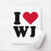 ウィスコンシン- "私はWI愛します"を"私が愛するウィスコンシン"を マウスパッド (マウス)