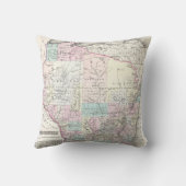 ウィスコンシン(1855年)のヴィンテージの地図 クッション (裏面)