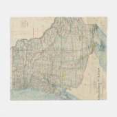 ウィスコンシン(1895年)のヴィンテージの地図 フリースブランケット (正面(横))