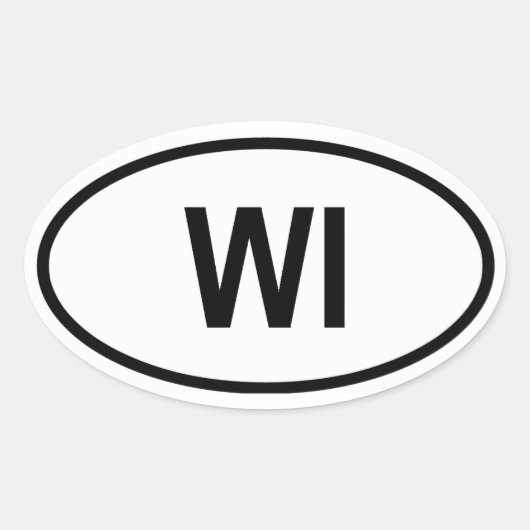 ウィスコンシン「WI」 楕円形シール (正面)