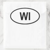 ウィスコンシン「WI」 楕円形シール (バッグ)