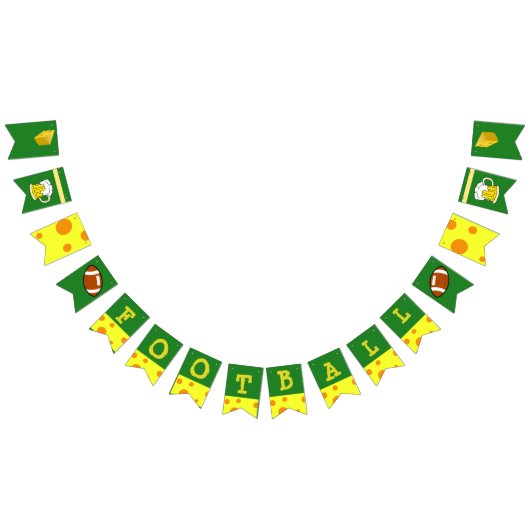 ウィスコンシンCheeseheadのフットボールのパーティーの旗 バンティングフラッグ (全)