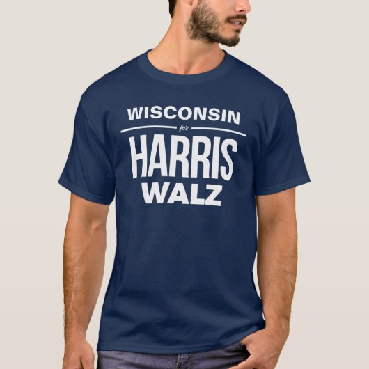 ウィスコンシンfor Harris Walz Tシャツ (正面)