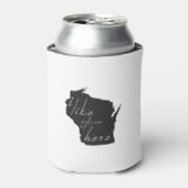 ウィスコンシンI Like It Here州シルエットブラック 缶クーラー (缶正面)