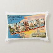 ウィスコンシンWIの古いヴィンテージ旅行記念品の州 アクセントクッション (正面)