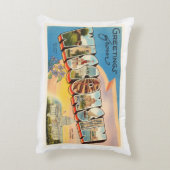 ウィスコンシンWIの古いヴィンテージ旅行記念品の州 アクセントクッション (裏面(縦))