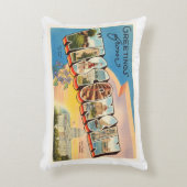 ウィスコンシンWIの古いヴィンテージ旅行記念品の州 アクセントクッション (正面(垂直))